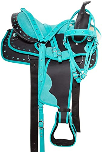 Western-Pferdesattel aus synthetischem Cordura, für Kinder und Erwachsene, 25,4 cm bis 45,7 cm, Sitztor- (38,1 cm Sitz)
