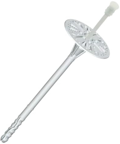 100 Stück Dübel Dämmstoffdübel, Schlagdübel Ø 8 mm Tellerdübel mit Kunststoffnagel aus Kunststoff Schlagdübel Fassadendämmung Thermodübel (8x175mm)