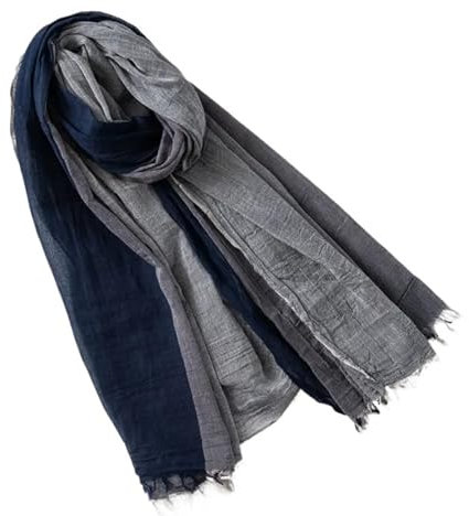 YUKORT Winter-Strickschal FüR MäNner Patchwork Baumwolle Leinen Männer Schal Herbst Winter Gestreiften Quaste Schal männer Schal Wrap Mode Lässig Männlich Zubehör Schal Herren (Color : Grey)