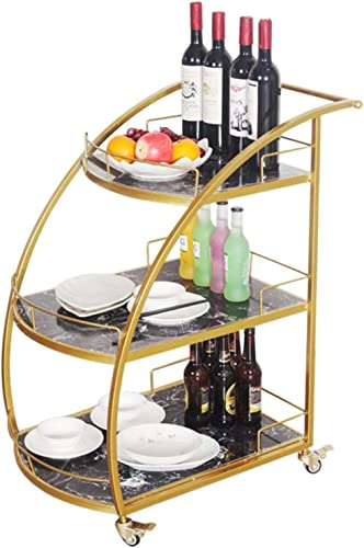 UPGENT Trolley Bar Servierwagen, Weinwagen für Home Kitchen Hotel Home Barwagen Servierwagen Sideboard Küchenregal Friseurwagen