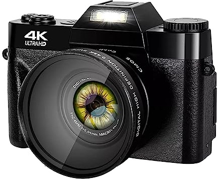 Cetfuro 4K WIFI Web Cam 48MP Streaming Videocamera Digitale Macchina Fotografica con Obiettivo Grandangolare