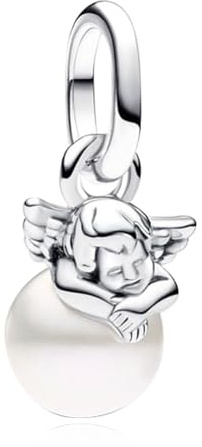 NUNUYAYA Charm Bead Ciondolo in Argento Sterling 925 Amor mini Angels con Cubic Zirconia Pendenti Compatibile con Braccialetti e Collane europei,Compleanno di Natale Perline per Donne