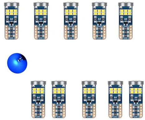 YOUNLEN T10 W5W LED 6500k (Azul Cielo),Canbus Sin Errores,12V,396LM,2.1W,18SMD 2016Chips,LED Luces Interiores Del AutomóVil, Luces Interiores Del AutomóVil Esperar(10 Piezas)