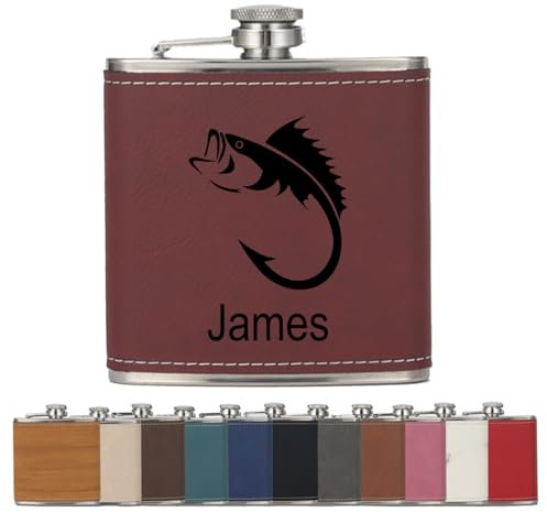 Petaca de cuero personalizada, frasco de acero inoxidable personalizado para hombres, frasco personalizado para mujeres, petaca personalizada para regalos, frasco para padrinos de boda, frasco de