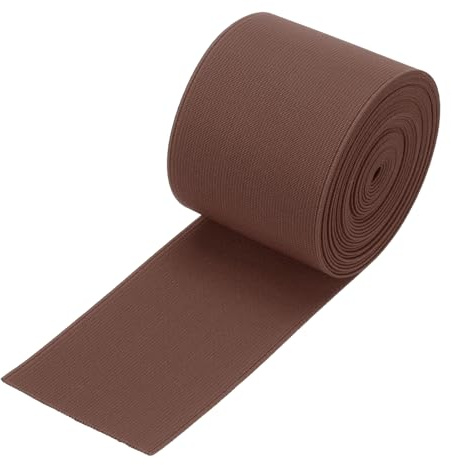 sourcing map Bandes élastiques pour couture - 7 cm - 4,6 m - Marron - Haute élasticité - Pour perruques, ceintures, pantalons