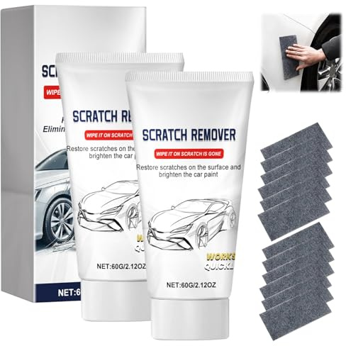 Auto Kratzer Reparaturpaste Kit, 2x 60g Nano Politur mit Tuch & Schwammball, Entfernt Kratzer & Lackschäden, Fahrzeug Reparatur Set für alle Autos (2025)