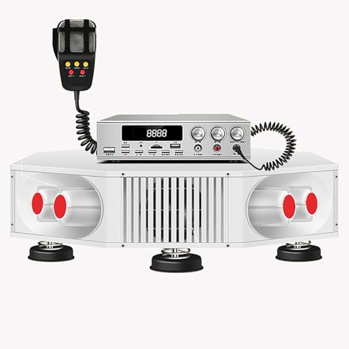 MObyat 1200-W-Auto-Megaphon, Außen-Dach-Werbelautsprecher mit Alarm-Megaphon, 8 Hochtöner und 4 Tieftöner, Starke magnetische Adsorption, Aufnahmefunktion, USB- und TF-Karten-Wiedergabe
