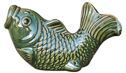 ZYZSY Gargouille en céramique pour Mini étangs – Cracheur D'étang – Décoration de Balcon – Résistant aux intempéries – pour Embellir Et Espaces Extérieurs(Green)