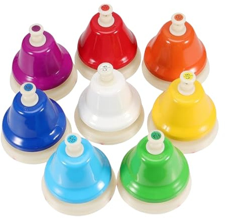 Tischglocke 3.15 Zoll | Musikglocken Set 8 Noten Bunte Tischglocken Für Und Mädchen Musikalische Früherziehung Musiklernspielzeug Für Zu Hause Oder Schule