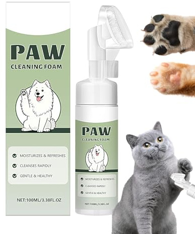 JINGLING Nettoyant Pattes Chien,Accessoires Nettoyage Naturels Animaux | 100 ML Flacon Mousse Nettoyante Pattes Chat | Destiné Aux Chiens Et Chats De Toutes Tailles pour Maison Voyage