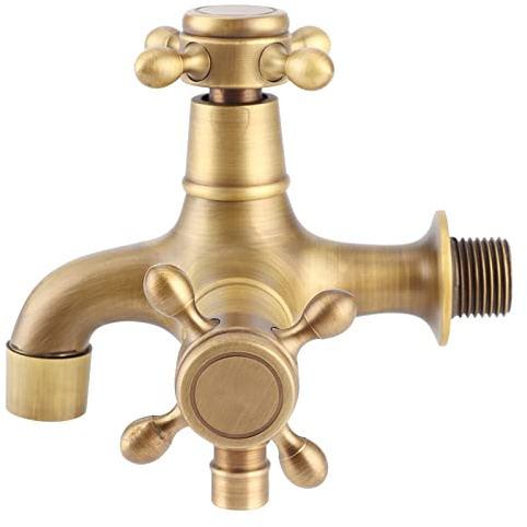 Wasserhahn, antik, gebürstetes Kupfer, Einzel-Kaltwasserhahn, Waschmaschine, Mopp, Pool, Retro-Gold, Wandeinbau