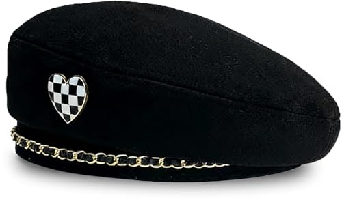 SUpoetry Baskenmütze Damen, Barette für Frühling Herbst Winte, Mode Barett Hut für Frauen, Koreanischer Stil Mode Maler Hut Newsboy Caps für Frauen mit Einem Kopfumfang von 56-58cm (Schwarz)