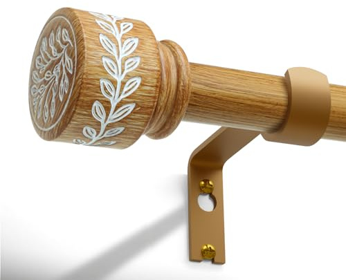 Gormena Asta Per Tende In Legno Scuro Adatta Per Finestre 80‑218 Cm Asta Telescopica Montaggio A Parete Diametro 25 Mm Portata 15 Kg Per Soggiorno Camera Da Letto Giardino