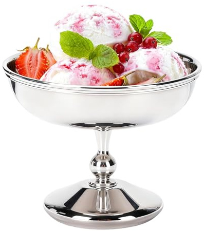 Glassbägare, 180ml Rostfritt Stål Isbägare Ispokal Glass Mugg Dessertskålar Med Fot, Dessertglas för Glass Frukt Cocktails Sallad Yoghurt Och Fruktpudding (#1)