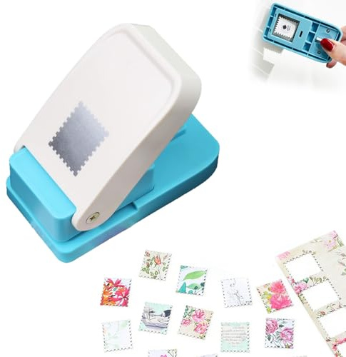 1X0.8inch Rectangular Postage Stamp Puncher,Rectangle Lever Action Stamp Punch,Stamp Punch for Paper Crafting Scrapbooking, DIY Card Making Arts Crafts Supplies