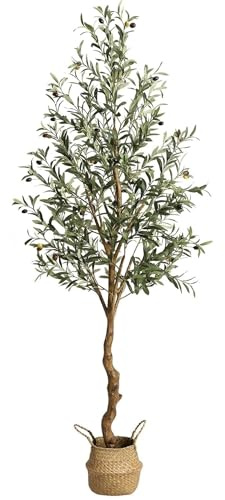 Artificial Olive Tree 120Cm Big Tall Fake Plants, Artificial Olive Plants Indoors in Pots, Faux Tropical Large Artificial Plant,living room