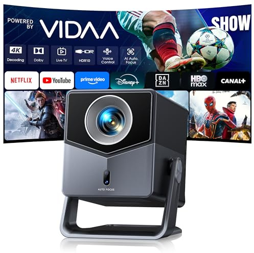 Proiettore 4K【1400 ANSI/Vidaa Sistema】Dolby Audio Proiettore Auto Focus e Keystone Videoproiettore Bluetooth 5.4 Two-way Projector con AirPlay TOPTRO A2 Proiettores TV per HDMI/Home Cinema/Esterni