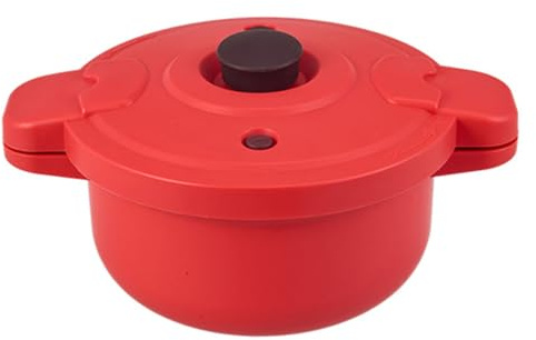 Microwave Pressure Cooker, Microwave Pressure Cooker, 2.3L Rice for Quick & Easy Meals, PP & Silicone Safe Pot with Locking Lid & Heat-Resistant Handle, Red