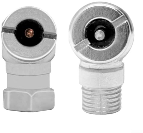 2 Stück Freihändige Luftpumpe Düse für Auto Motorrad Fahrrad Ventilschaft Silber Metall Reifen Pumpenkopf mit Kugelverriegelung und sicherer Dichtung für schnelles Aufpumpen