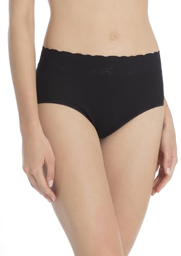 CALIDA Damen Midislip van lycrakant Taillenslip, Schwarz, 48-50 EU