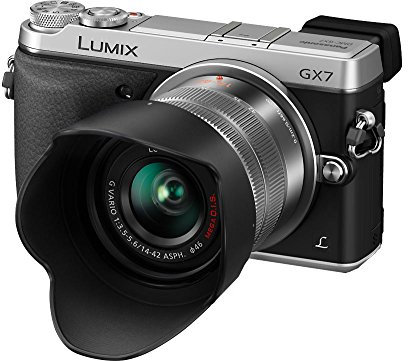 Panasonic Lumix DMC-GX7 System Camera (16 Megapixels, 7.5 cm (3 Inch) Display, Full HD, Optical Image Stabilisation, WiFi, NFC) with Lens H-FS1442AE-S Black/Silver