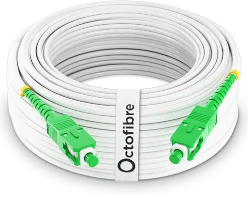 Octofibre - Câble Fibre Optique Orange SFR Bouygues - Renforcé Avec Blindage Kevlar - Rallonge/Jarretière Fibre Optique - SC APC vers SC APC - Garantie 10 Ans (70M)