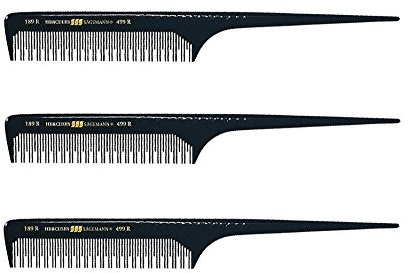 Hercules Sägemann 3x 8' Toupier- Stielkamm 189R/499R Naturkautschuk-Kamm