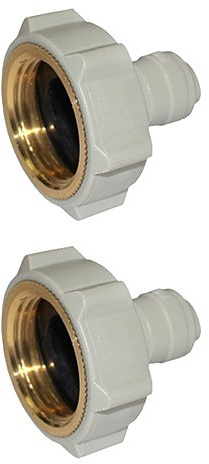 2 x DMFit AFAB0409F 3/4 BSP to 1/4 Push-fit Adapter, Washing Machine Thread, Fridge