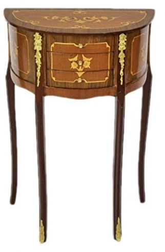 Casa Padrino Barock Kommode Mahagoni Intarsien/Gold mit 3 Schubladen - Nachtschrank Antik Stil