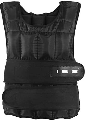 ISE 15 KG Giubbotto Zavorrato Regolabile per Donne e Uomini, Gilet Zavorrato Weighted Vest per Allenamento