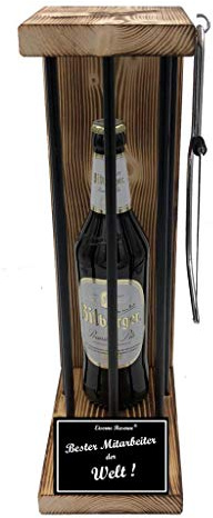 Bitburger Pils Geschenk Mitarbeiter Weihnachten - Eiserne Reserve Black Edition Bitburger Bier Pils Biergeschenk s/w Bester Mitarbeiter der Welt Bier (1 x 0.5 l)
