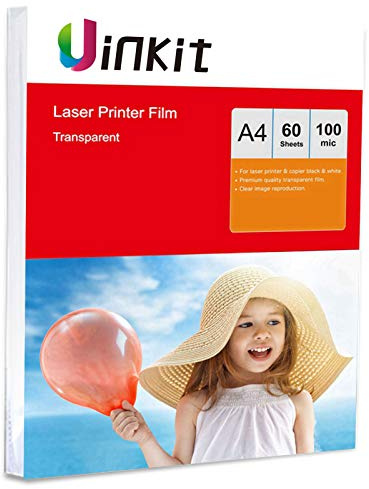 A4 Overhead Projector Film - 60sheets OHP Film for Laser Jet Printer and Copier Only 210x297mm Uinkit