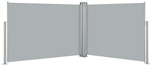 pedkit Ausziehbarer auf 1000 cm Doppelseitiger Sichtschutz Markise, Automatischen Rückrollfunktion, Doppelseitenmarkise Garten-Seitenmarkise, 100 x 1000 cm Anthrazit