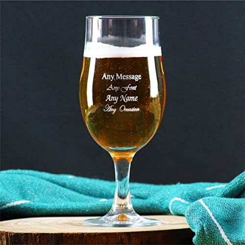 Personalised Engraved 20oz Classic Draft Stemmed Pint Glass with Any Message