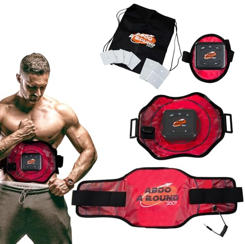 Bonplus BP | Electroestimulador Muscular | Abdo A Round 360º | Estimulador Muscular Abdominales | Cinturón EMS | 9 Programas (L/XL)