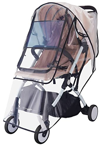 Bemece Stroller Rain Cover, Universal Stroller Accessory, Baby Travel Weather Shield for Summer, Windproof Waterproof, Protect from Dust Snow - Double Protection