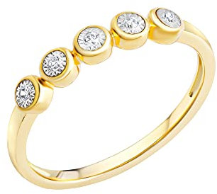 Diamonds by Ellen K. Damen Ring 585/- Gold Glänzend Brillant mehrfarbig 0,05ct. 316370061-1