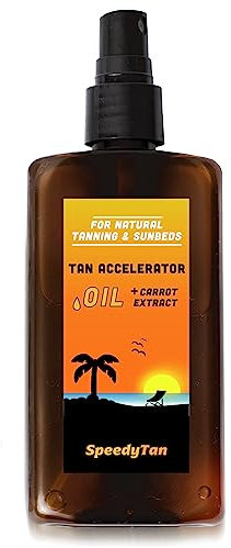 Premium Tan Accelerator Tanning Oil - For Sunbed Use & Natural Tanning - Natural Tanning Accelerator With Carrot Extract - UK Based Brand