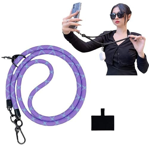 Georcep Thick Rope Cell Phone Lanyard Spacer, Universal Crossbody Patch Phone Lanyards, Phone Necklace Cell Phone Lanyard Neck (J)