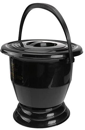 OSKOE Pot d'urine Portable for Femmes, Bol d'urinoir d'intérieur, crachoir de Nuit, Pots de Pipi for Personnes âgées avec Couvercle, conteneur de Pipi d'urgence portatif Noir