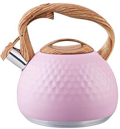 Wasserkessel Pfeifenkessel Flötenkessel 3L Edelstahlpfeifkessel Heißwasserkessel Wasserkocher Küche Herdplatte Teekessel Teekanne Teekessel Pfeifkessel Pfeifender Wasserkessel (Color : Rosa, Size :