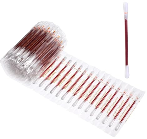 Yitaocity Tampone di cotone monouso da 100 pezzi Tampone di disinfezione della pelle con iodoforo Tamponi confezionati singolarmente Tampone di cotone a doppia testa con iodio per la casa ospedaliera