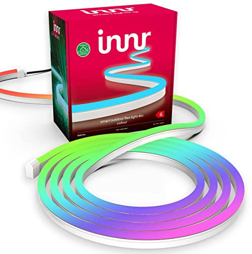 innr Outdoor LED Streifen 4m, Zigbee, Funktioniert mit Hue* und Alexa (Bridge erforderlich), Smart LED Strip White & Color, Licht Band außen, Lightstrip IP67 wasserdicht, Gartenbeleuchtung, dimmbar