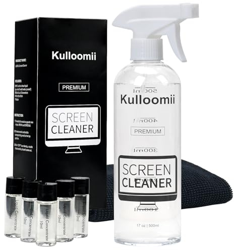 Bildschirmreiniger Spray und Wischtuch, TV-Bildschirmreiniger für Computer, Laptop, Monitor, Telefon, iPad, MacBook, Elektronik, LCD, LED, Sprühflasche + 5 konzentrierte Lösung + Mikrofasertuch, 2500