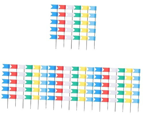 HOODANCOS 4 Sätze Flagge Für Reisekarte Push Pin Dekorative Flagge Tacks Karte Push Reißzwecken Kork Board Pushpin 100 Stück * 4