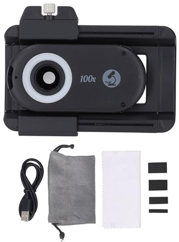 Objectif Macro 100X à 200X pour Téléphone, Objectif D'appareil Photo de Téléphone avec Lumière LED, Fixation D'objectif Zoom, Filtre CPL Léger, Clip D'objectif Multifonction pour