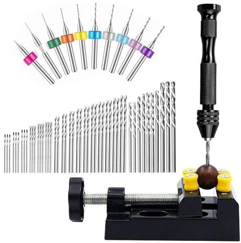 Juego de brocas de pin, kit de taladro manual portátil, taladro en miniatura para resina, kit de herramientas de taladro de hobby, taladro manual de tornillo de pin, herramienta de perforación de