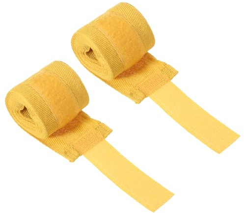 PATIKIL Boxing Hand Wraps, 2 Stück 98 Zoll Länge Elastische Boxbandagen aus Baumwolle für Fausthandschuhe Handgelenkbandagen Schutz für Muay Thai Kampfsport Kickboxen Bandagen, Gelb