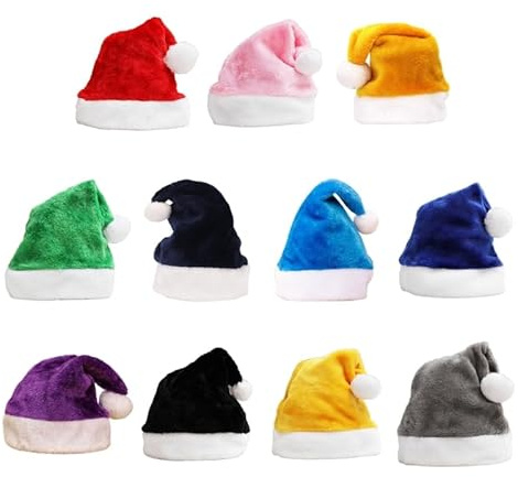 FOVAOK Winter-Weihnachtsmütze für Herren und Damen, Karneval, Weihnachtsmann, dicke Mütze mit Pompon, mehrfarbig, für Erwachsene und Kinder, warmer Samt, Cosplay-Mütze (lila)