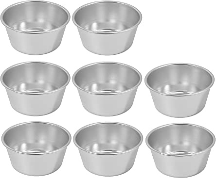 melairo 8 Pieces Individual Molds Pudding Molds Cups Mini Chocolate Molten Pans Non-Stick Cupcake Cake Cookie Pudding Mold